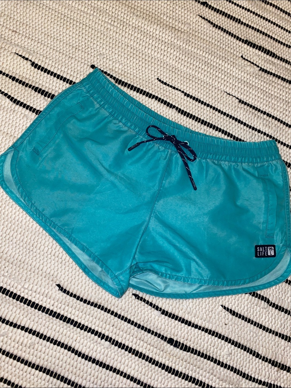 Salt Life Women's Teal Drawstring Athletic Swim Shorts